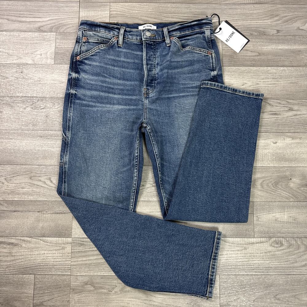 RE/DONE Painter Stove Pipe Denim Jeans Button Fly Crafted Indigo sz 29